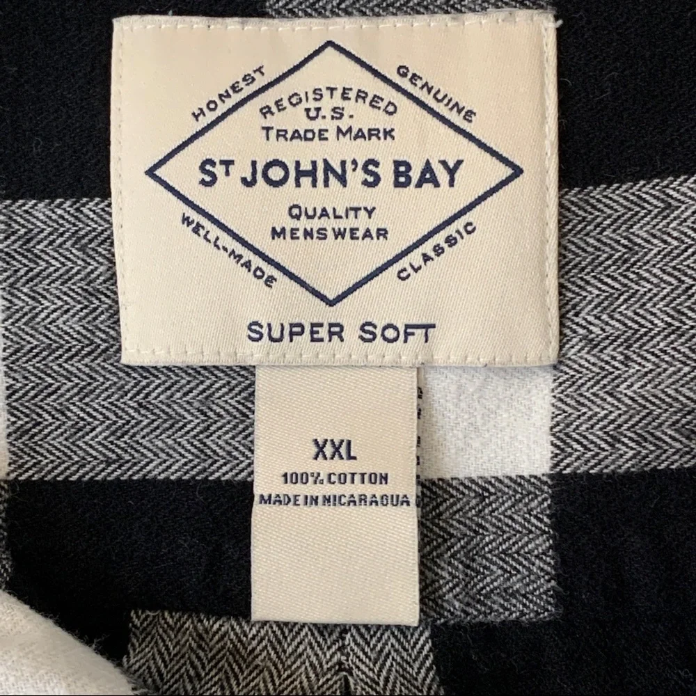 Utah  State  Men’s  XXL  Black  White  Flannel  Shirt  Plaid  Classic  Casual